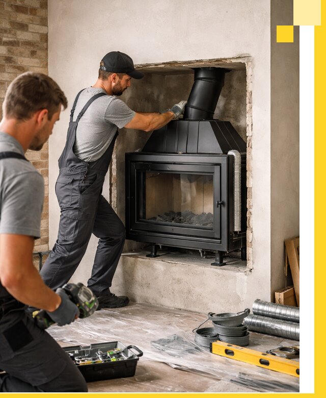Установка каминных топок в Великих Луке: монтаж, подключение