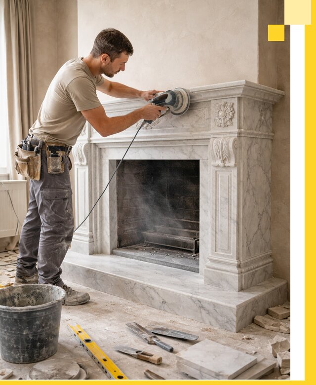 Изготовление и установка мраморных каминов в Великих Луке под ключ