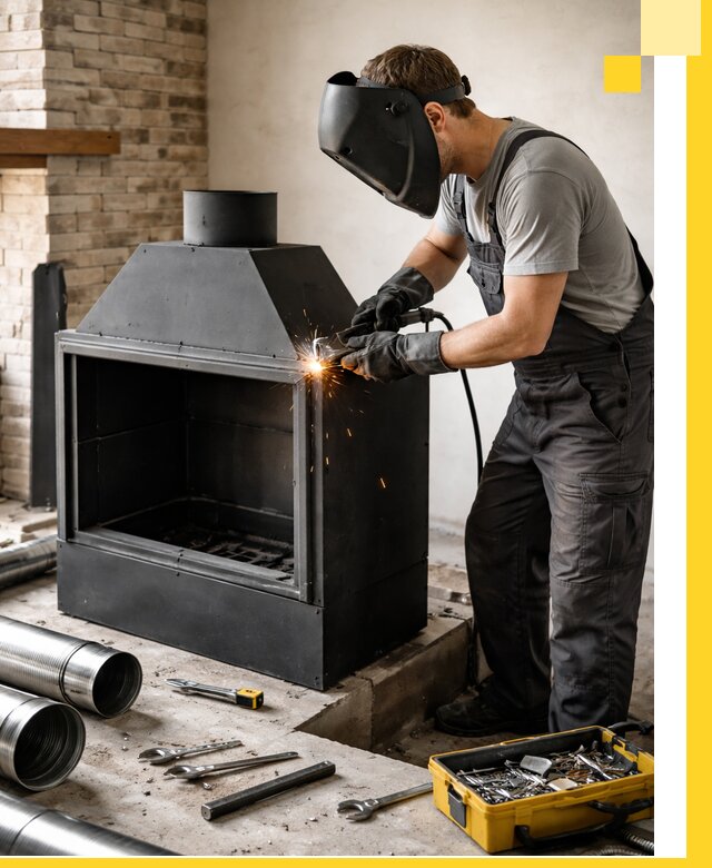 Продажа и установка металлических каминов в Великих Луке под ключ