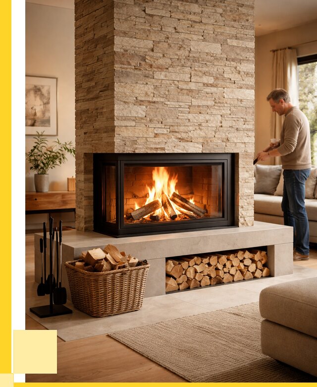 Дровяной камин под ключ в Великих Луке от 206740 р. | ЭриданВкл