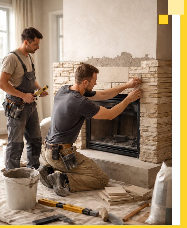 Установка и монтаж каминов для загородного дома в Великих Луке