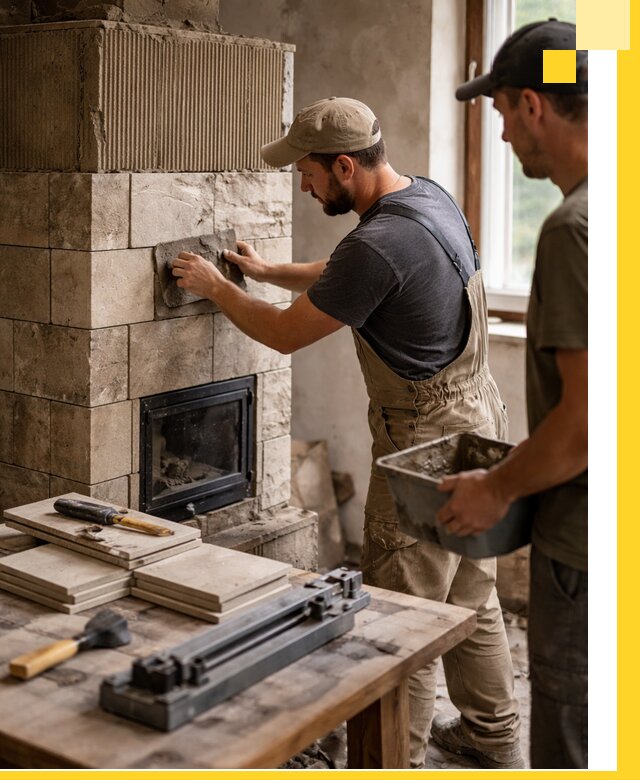 Профессиональная облицовка печей в Великих Луке: керамика и камень