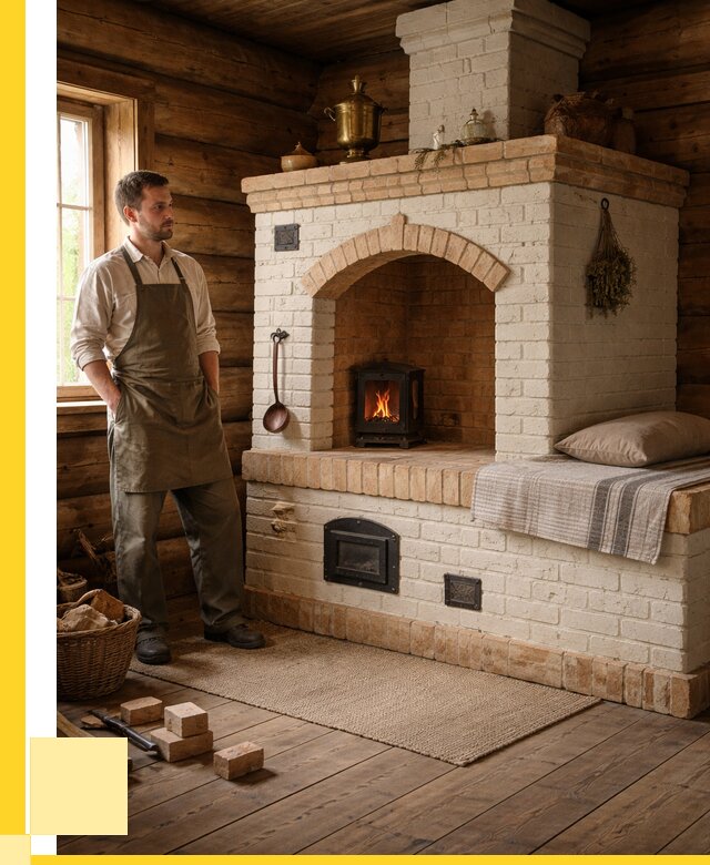 Русские печи с лежанкой под ключ в Великих Луке от 155055 р. ЭриданВкл