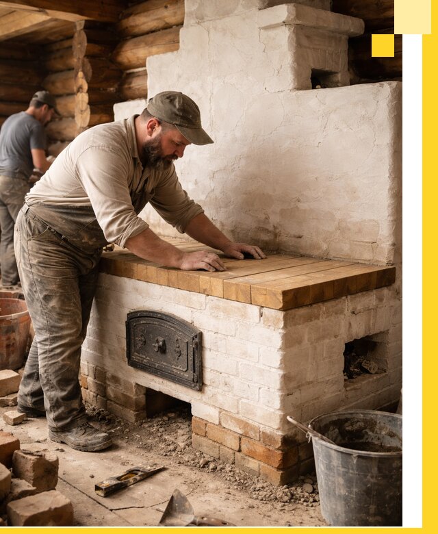 Проектирование и установка русской печи с лежанкой в Великих Луке