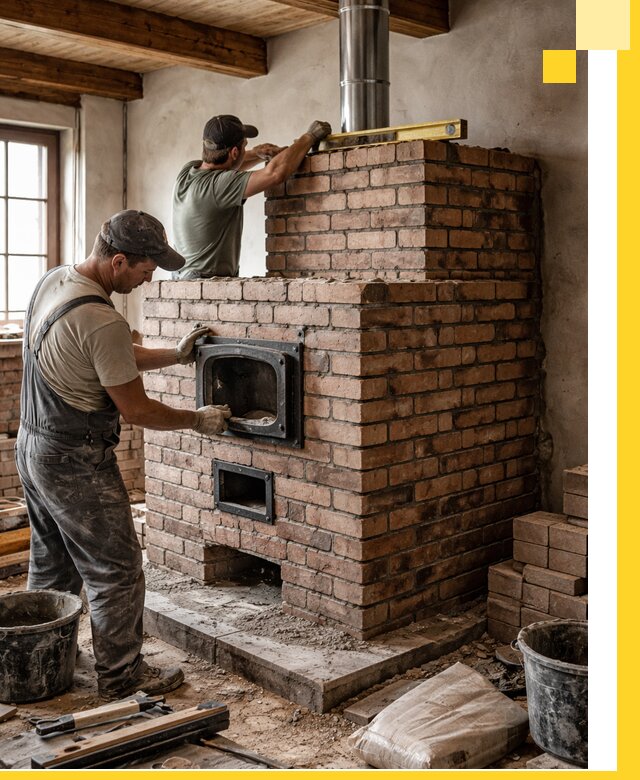 Печи для загородного дома под ключ в Великих Луке — монтаж и сервис