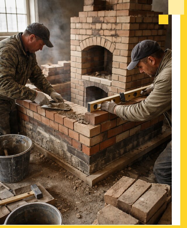 Изготовление и монтаж печей и каминов из кирпича в Великих Луке