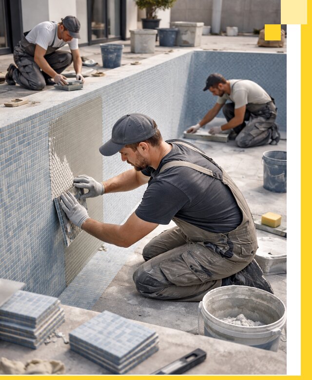 Облицовка бассейнов в Великих Луке плитка мозаика гидроизоляция