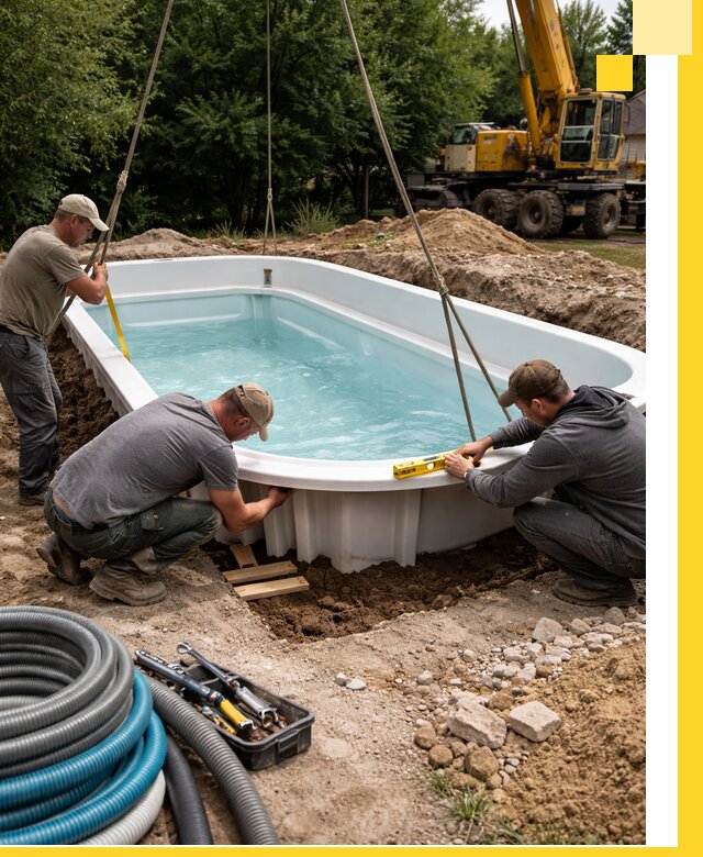 Установка и монтаж композитных бассейнов под ключ в Великих Луке