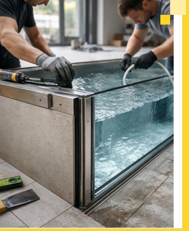 Проектирование и монтаж стеклянных бассейнов в Великих Луке