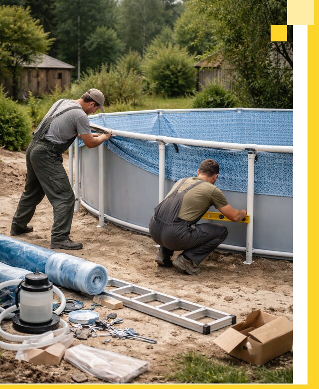 Установка и монтаж каркасных бассейнов в Великих Луке под ключ