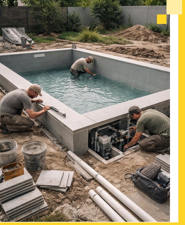 Строительство и монтаж бассейнов для дачи под ключ в Великих Луке