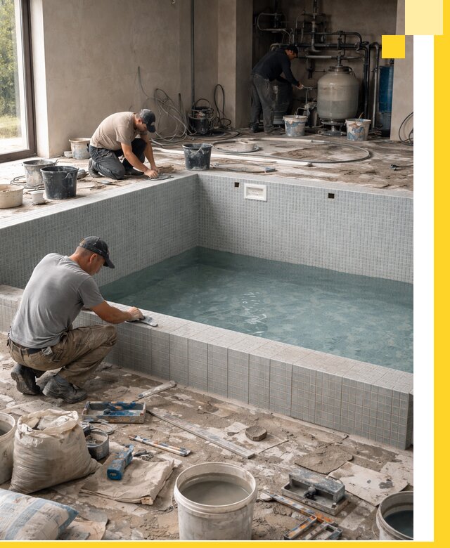 Строительство и монтаж бассейнов в помещении в Великих Луке