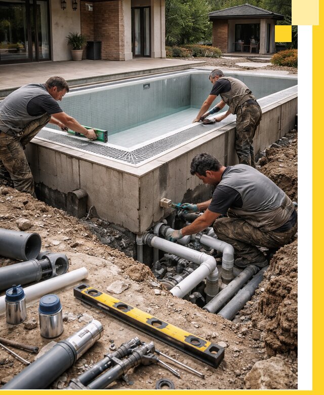 Строительство переливных бассейнов в Великих Луке под ключ