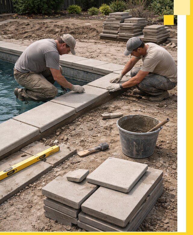 Установка и изготовление копингового камня для бассейнов в Великих Луке