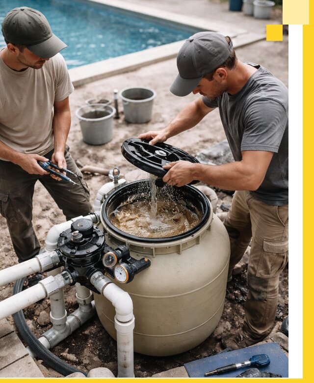 Установка и обслуживание песочных фильтров для бассейнов в Великих Луке