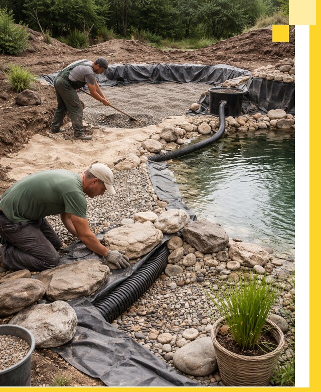 Строительство природных бассейнов и озер в Великих Луке под ключ