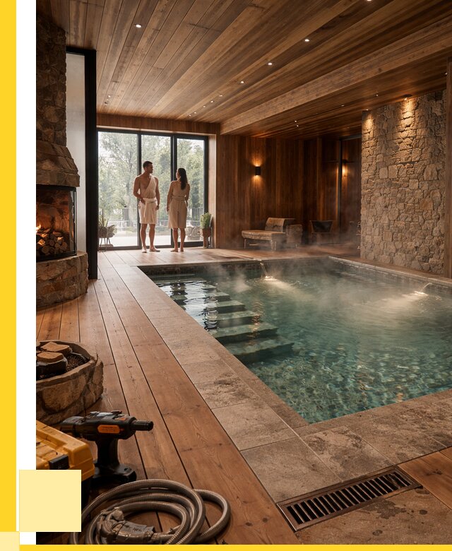 Проекты бань с бассейном под ключ в Великих Луке от 77528 р., ЭриданВкл