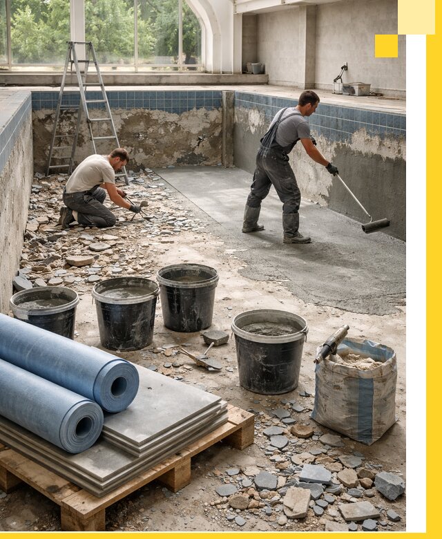 Реконструкция бассейнов в Великих Луке: ремонт, гидроизоляция