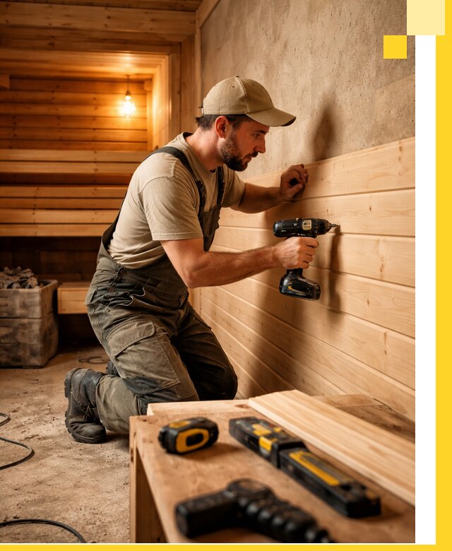 Профессиональная внутренняя отделка бани в Великих Луке под ключ