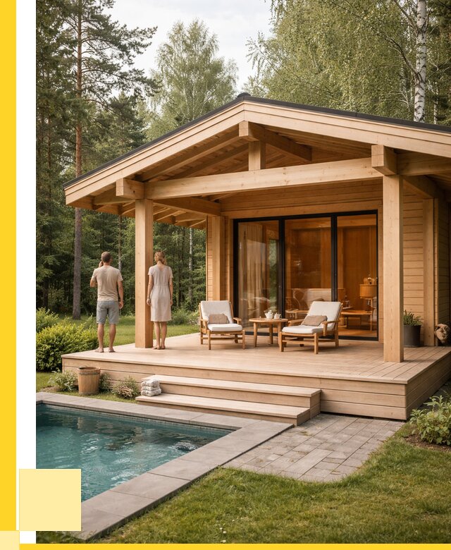 Бани с террасой под ключ в Великих Луке от 620220 р. | ЭриданВкл