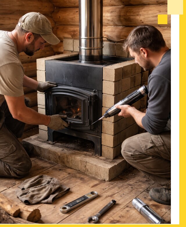 Монтаж и установка печи в бане под ключ с гарантией в Великих Луке