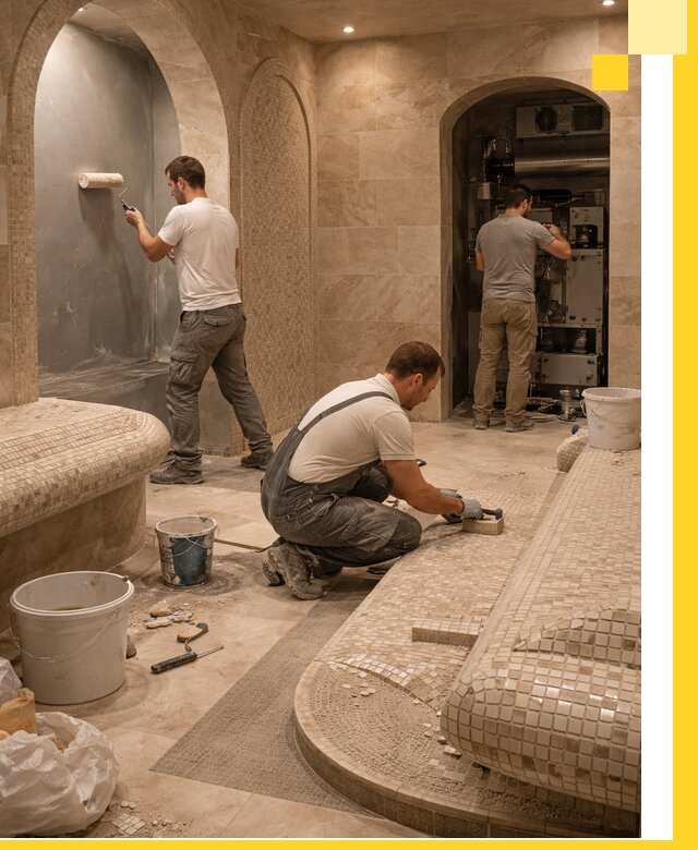 Строительство бани с хамамом и бассейном под ключ в Великих Луке