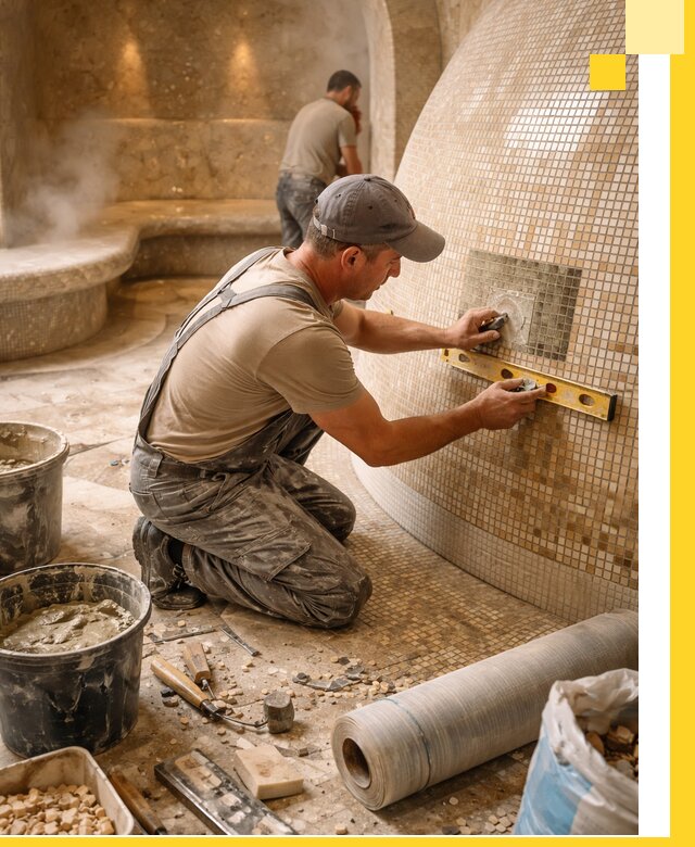 Хамам под ключ в Великих Луке: проектирование, строительство, отделка