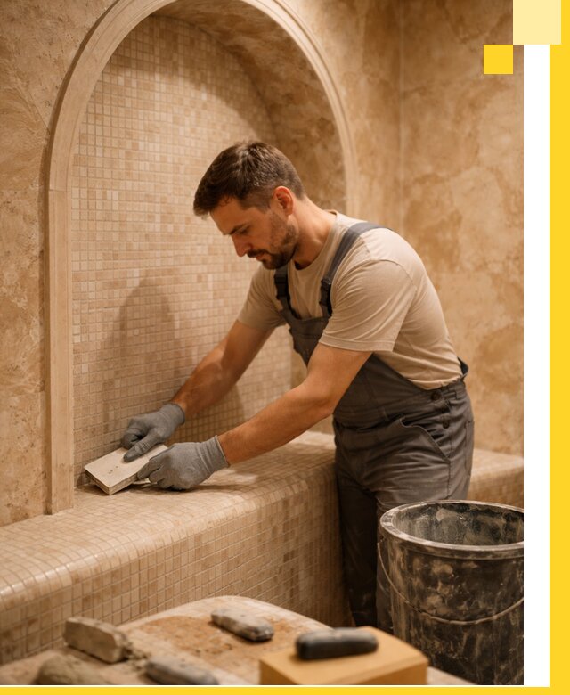 Профессиональная отделка хамамов с мозаикой под ключ в Великих Луке