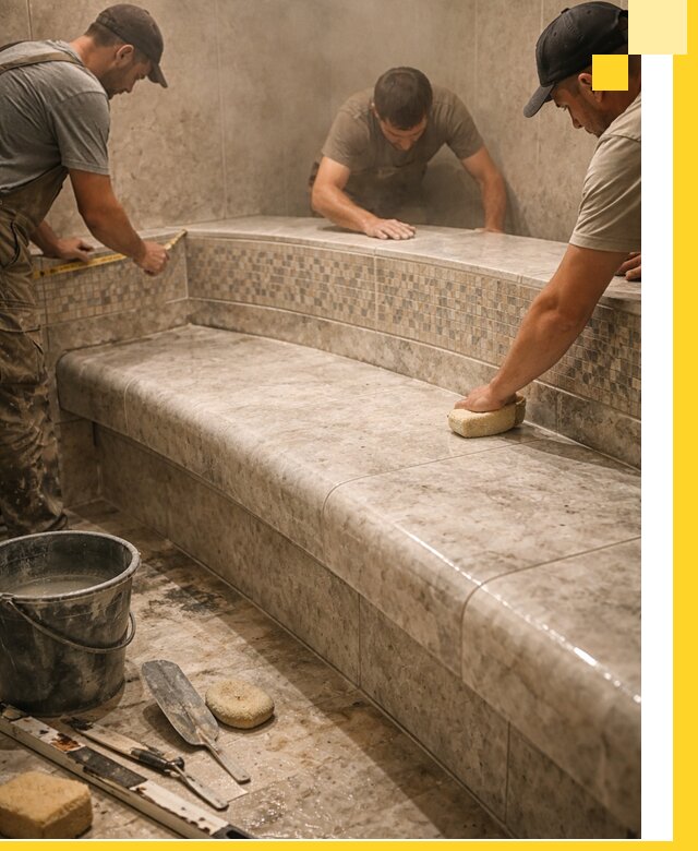 Изготовление и установка сидений для хамама в Великих Луке